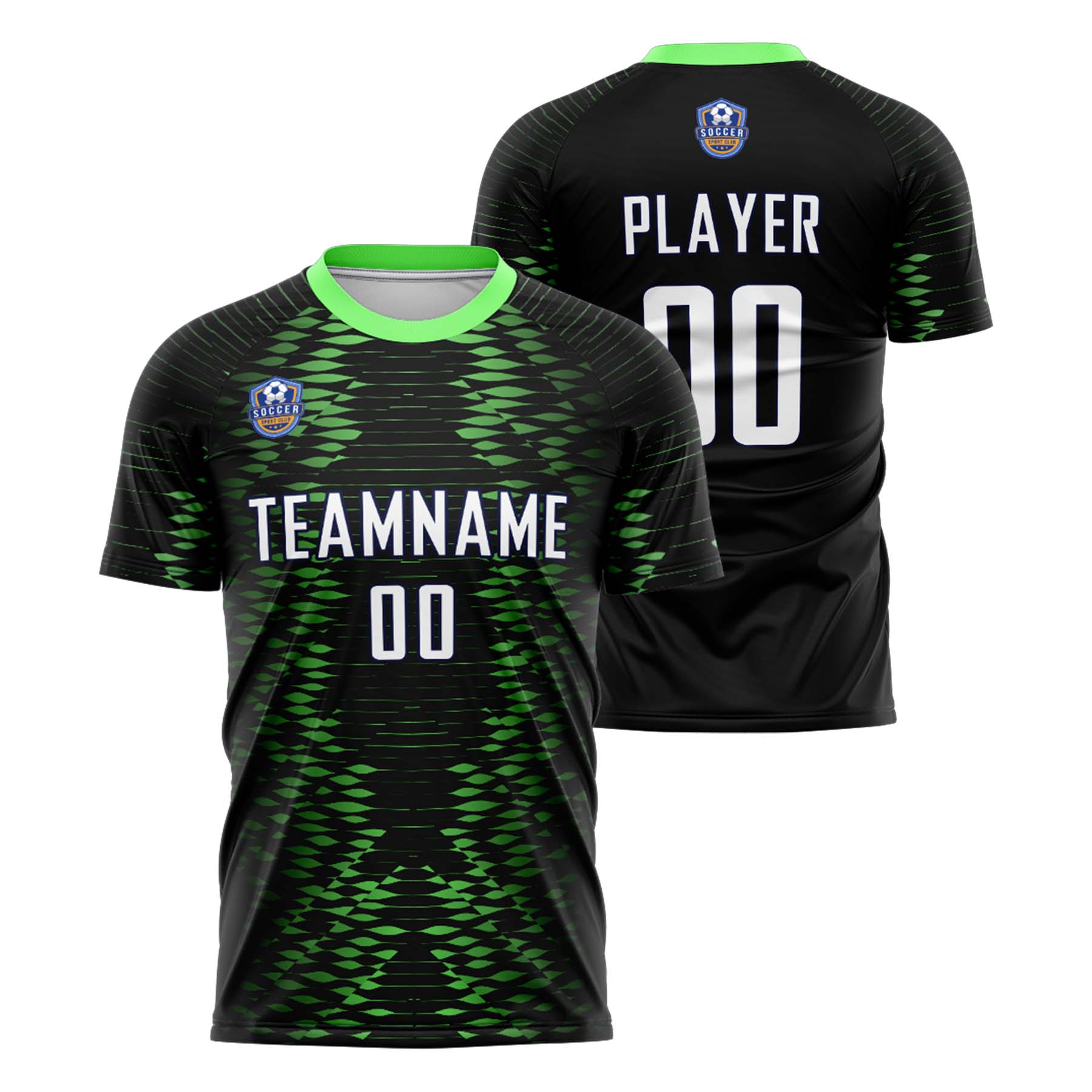 Custom Black Green Classic Soccer Training Sets Jersey For Adults/Kids