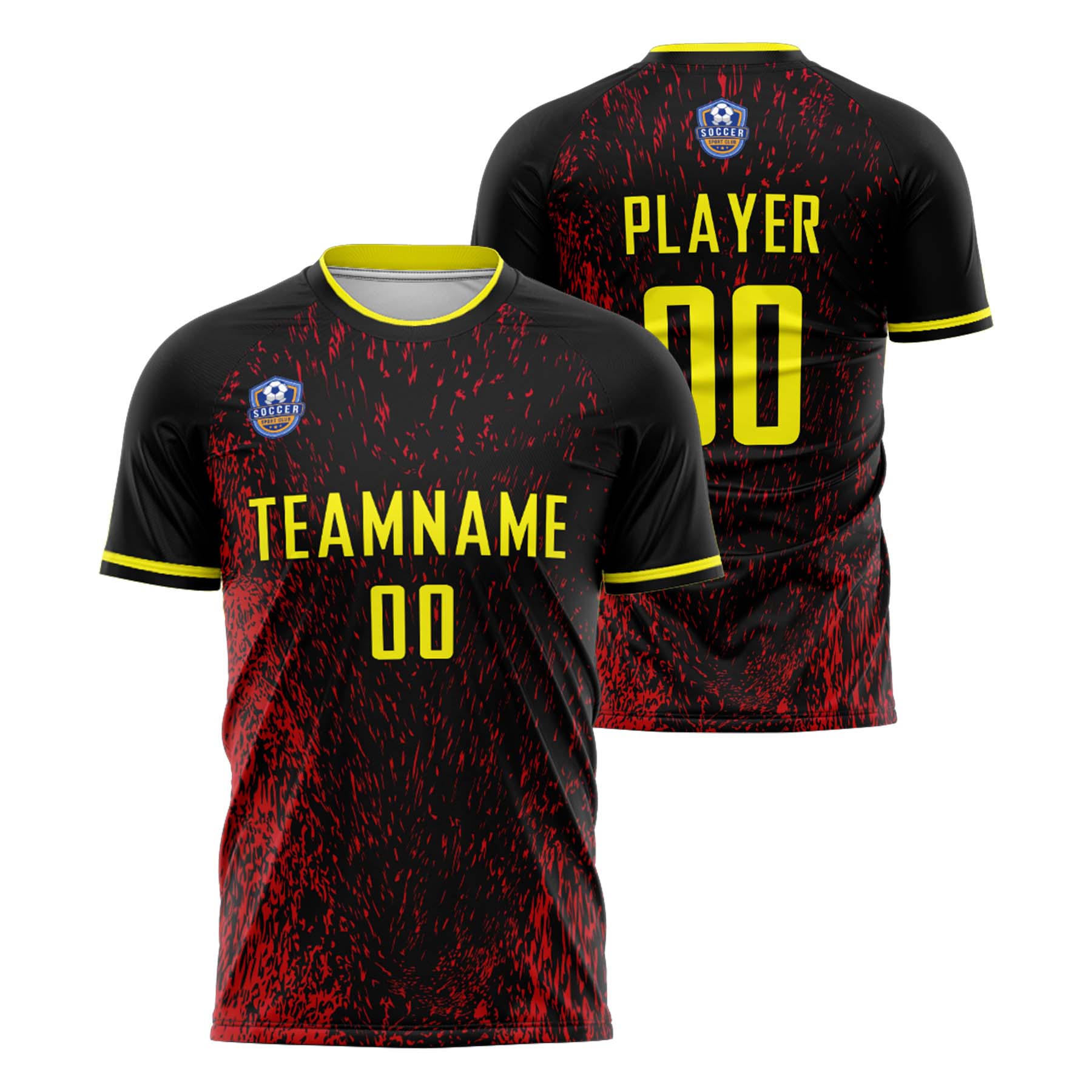 Custom Black Yellow Classic Soccer Training Sets Jersey For Adults/Kids