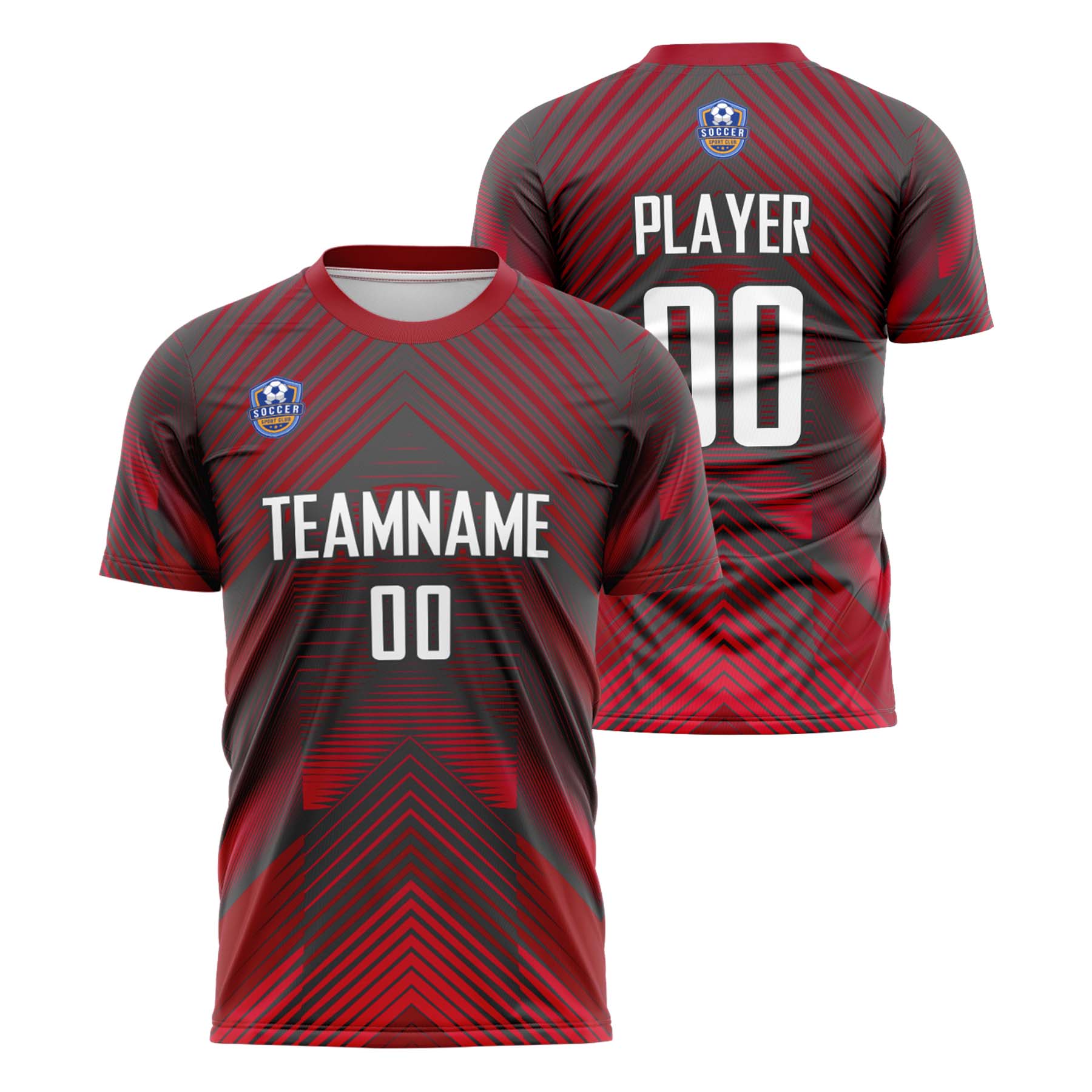 Custom Gray Red Classic Soccer Training Sets Jersey For Adults/Kids