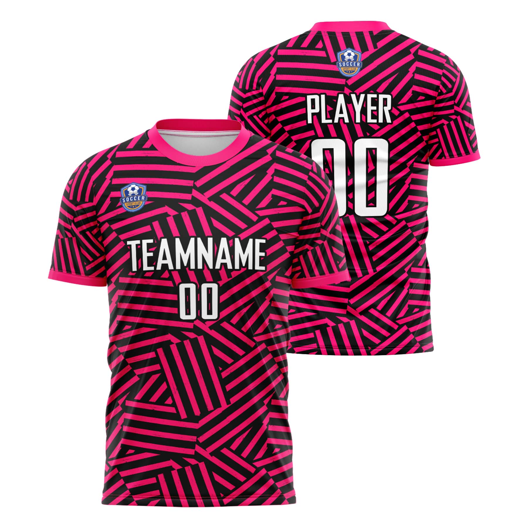 Custom Pink Black Classic Soccer Training Sets Jersey For Adults/Kids