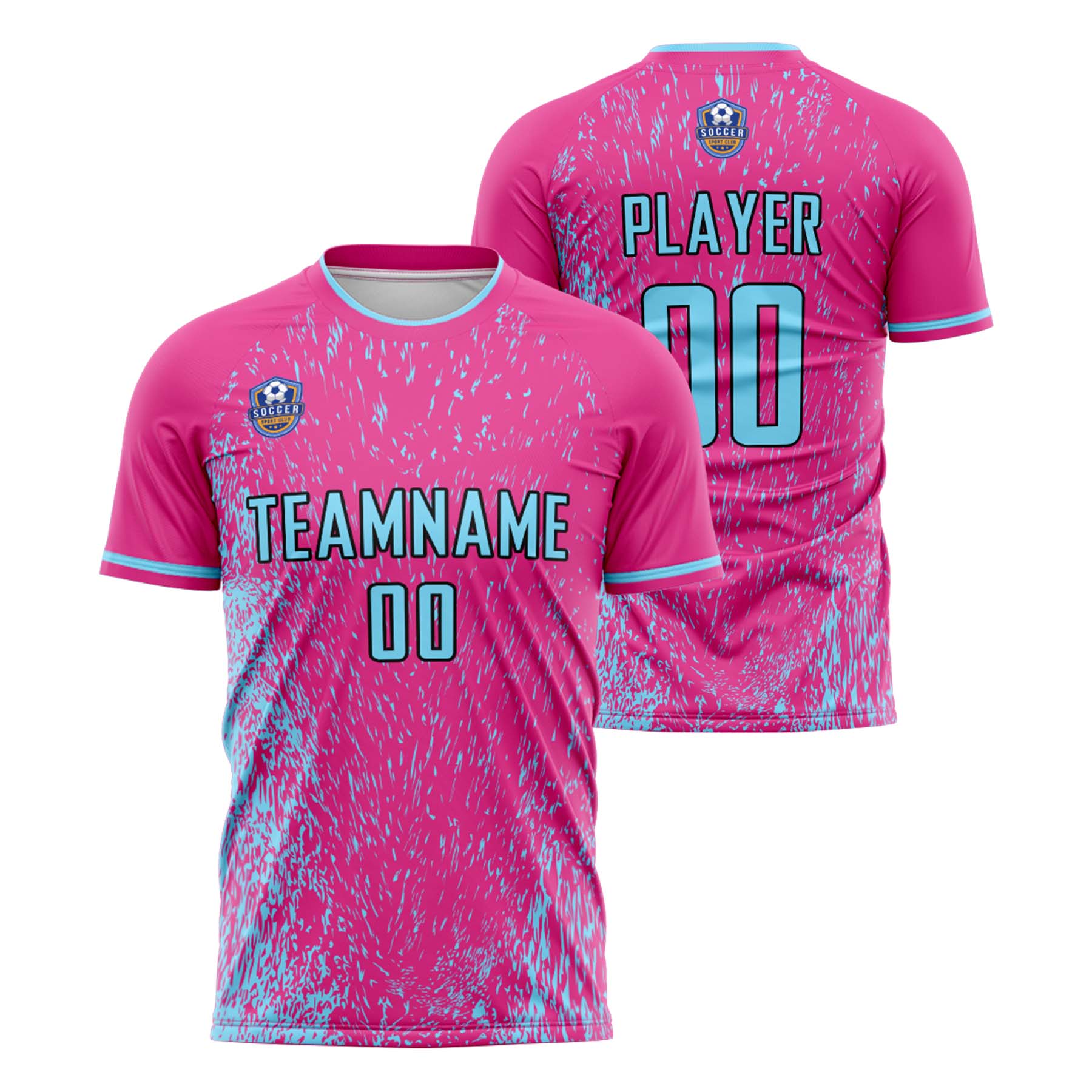 Custom Pink Light Blue Classic Soccer Training Sets Jersey For Adults/Kids