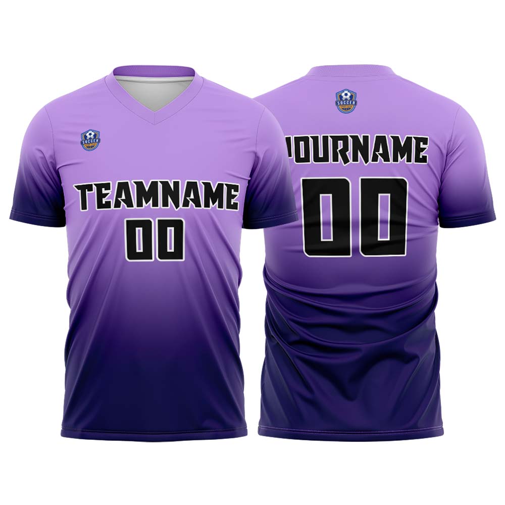 Custom Purple Gradient Soccer Uniform Set – Personalized Jerseys for Adults & Kid
