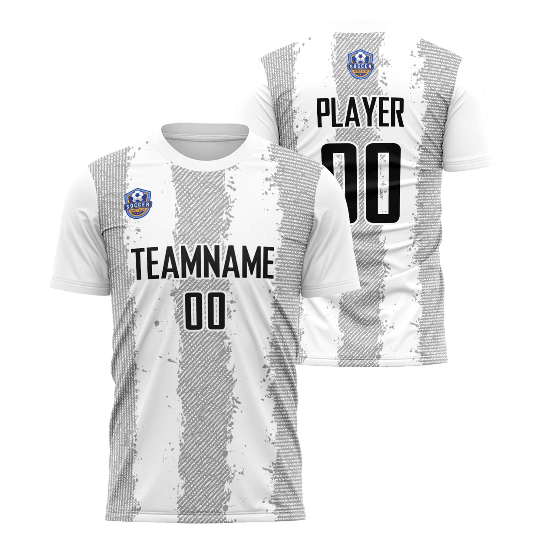 Custom White Gray Classic Soccer Training Sets Jersey For Adults/Kids