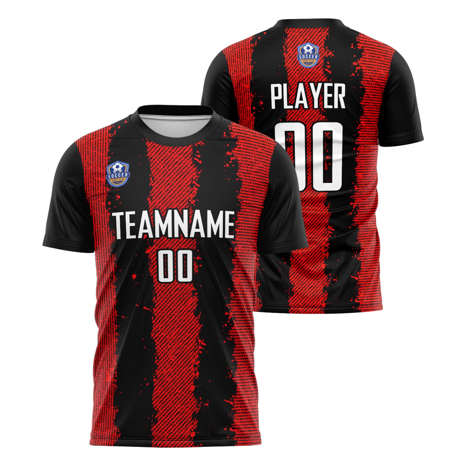 Custom Black Red Classic Soccer Training Sets Jersey For Adults/Kids