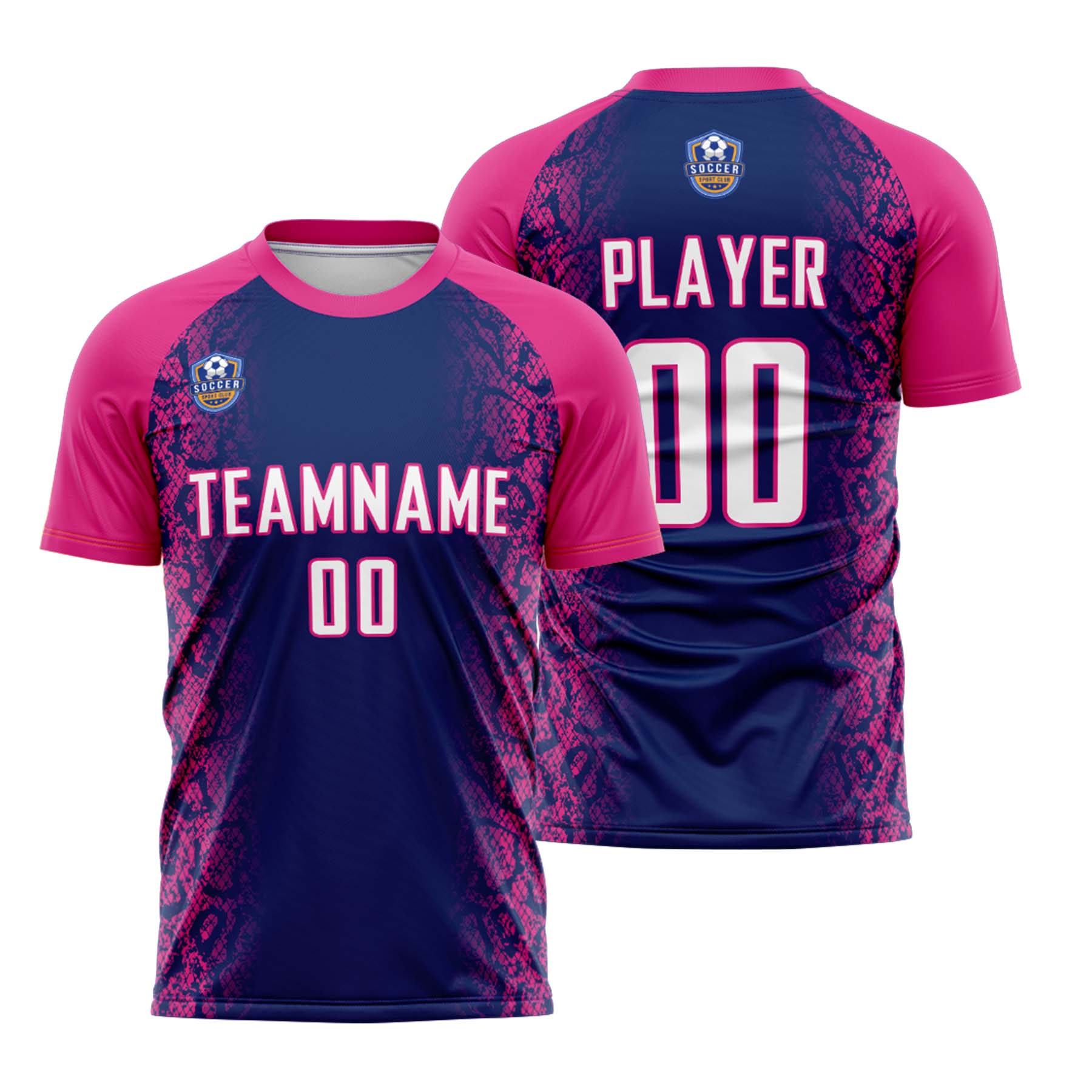 Custom Navy Pink Classic Soccer Training Sets Jersey For Adults/Kids