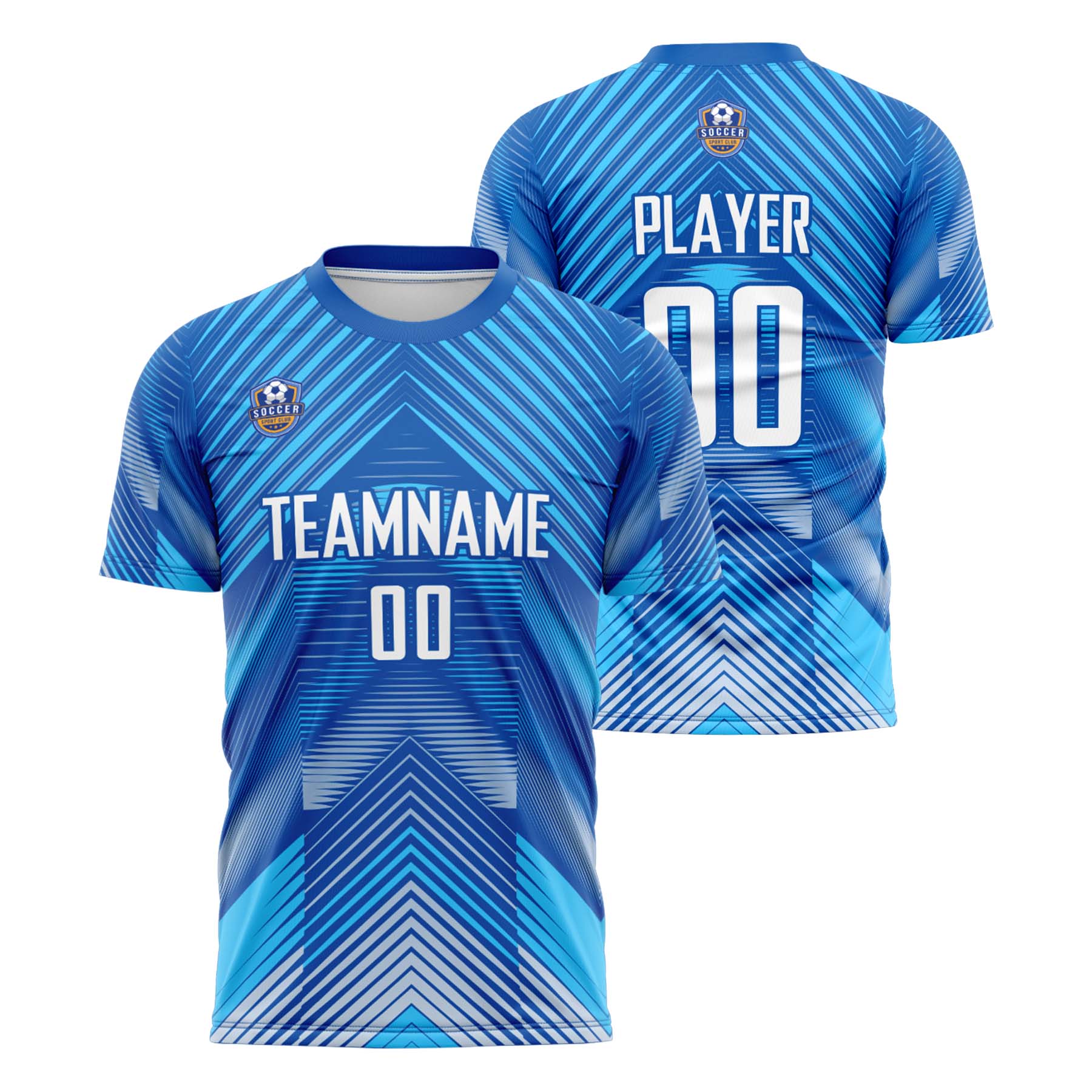 Custom Blue White Classic Soccer Training Sets Jersey For Adults/Kids