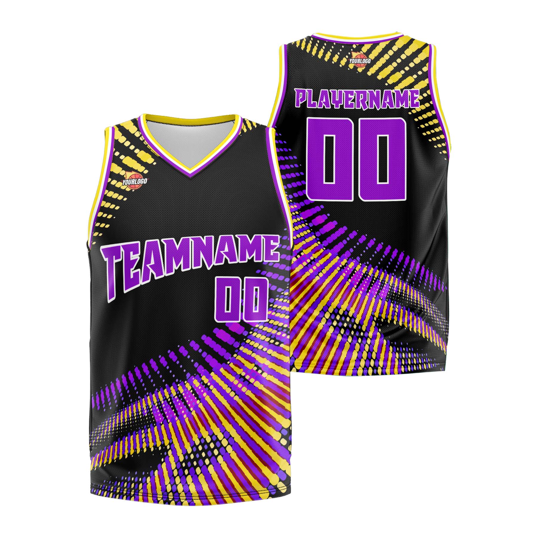 Custom Black Purple Sports Uniform Basketball Jersey