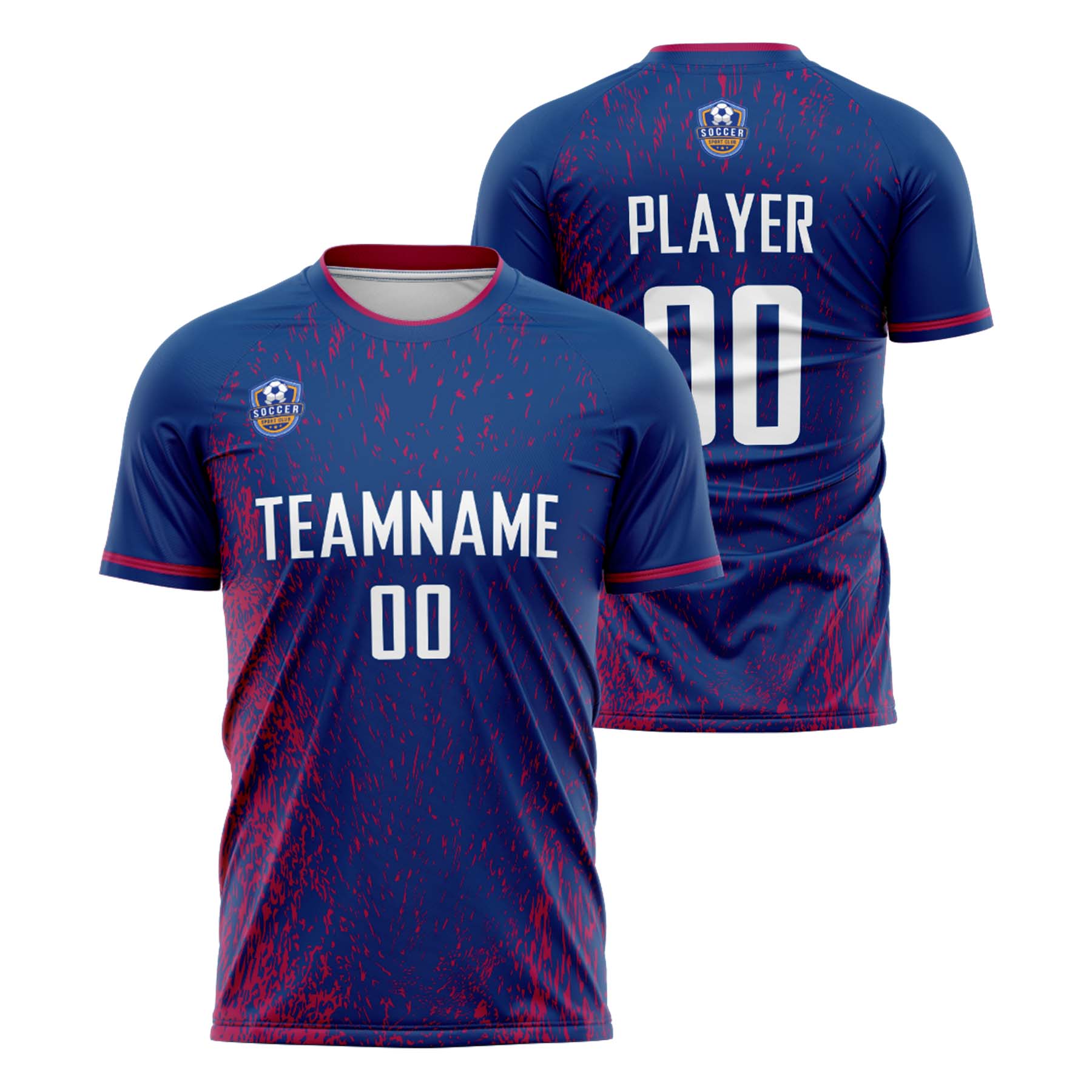 Custom Blue Rose Red Classic Soccer Training Sets Jersey For Adults/Kids