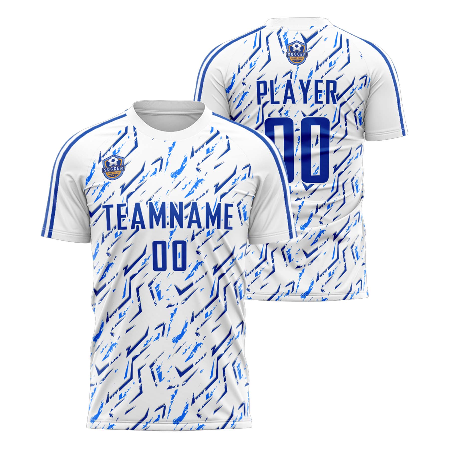 Custom White Blue Classic Soccer Training Sets Jersey For Adults/Kids