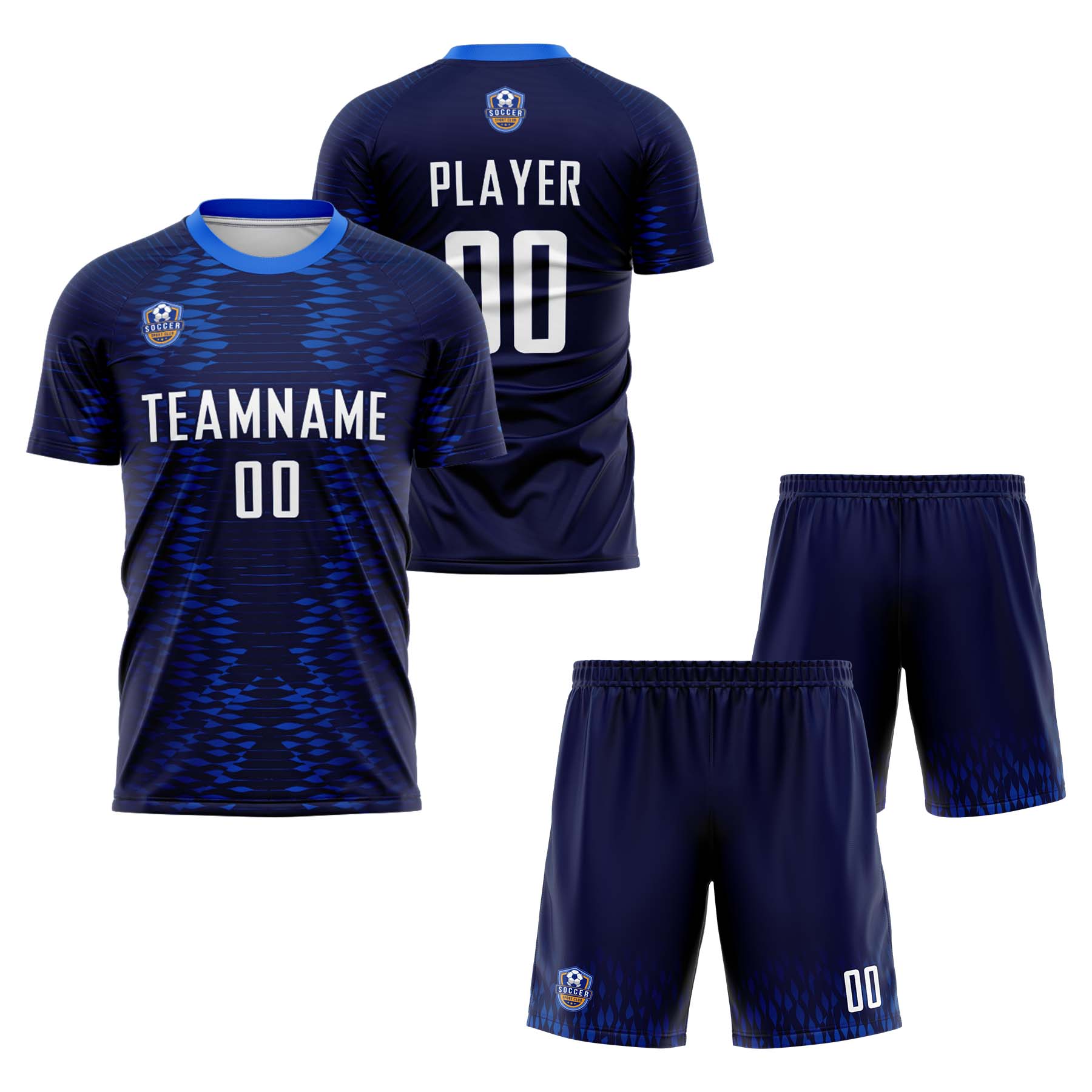 Custom Navy White Classic Soccer Training Sets Jersey For Adults/Kids