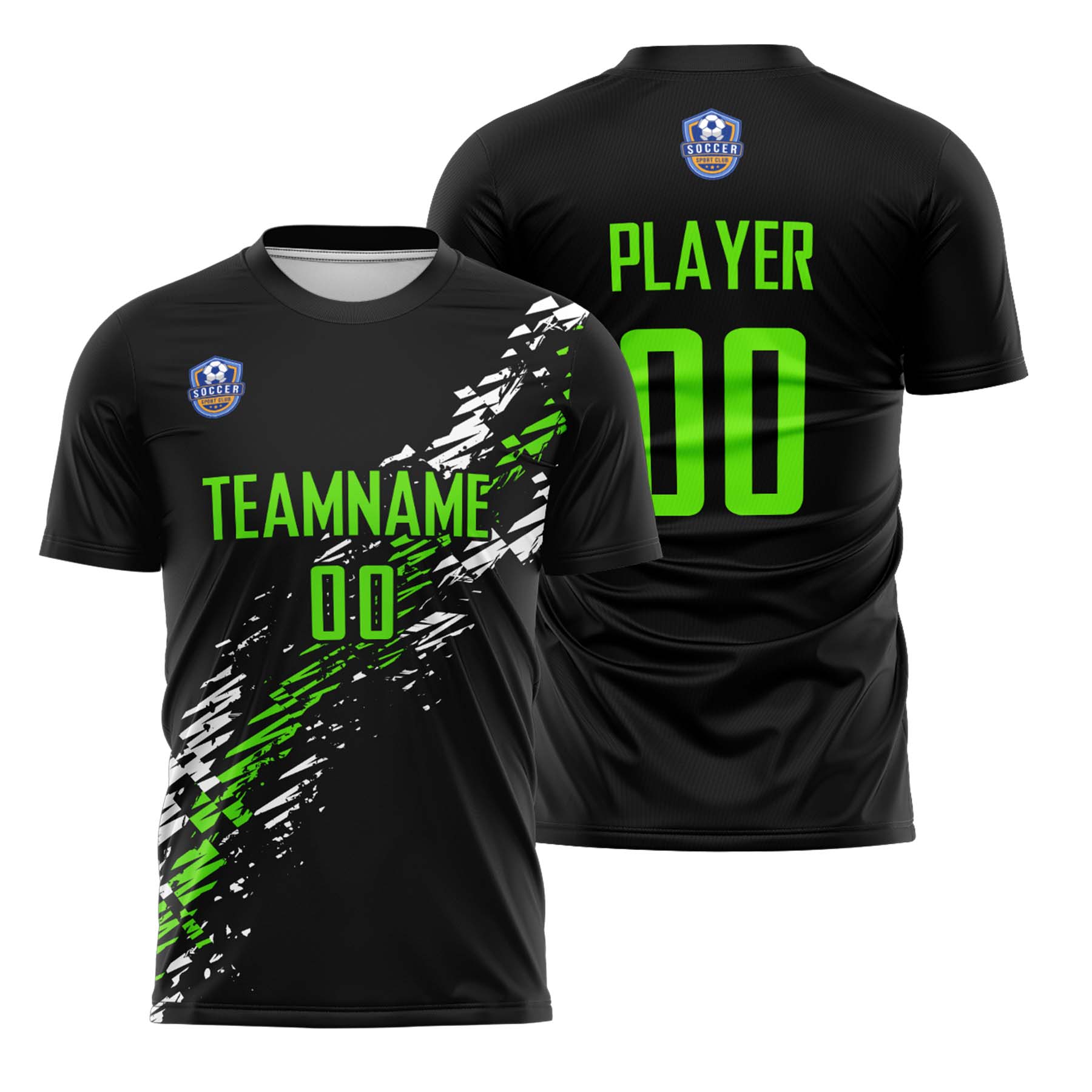 Custom Black Lime Green Classic Soccer Training Sets Jersey For Adults/Kids