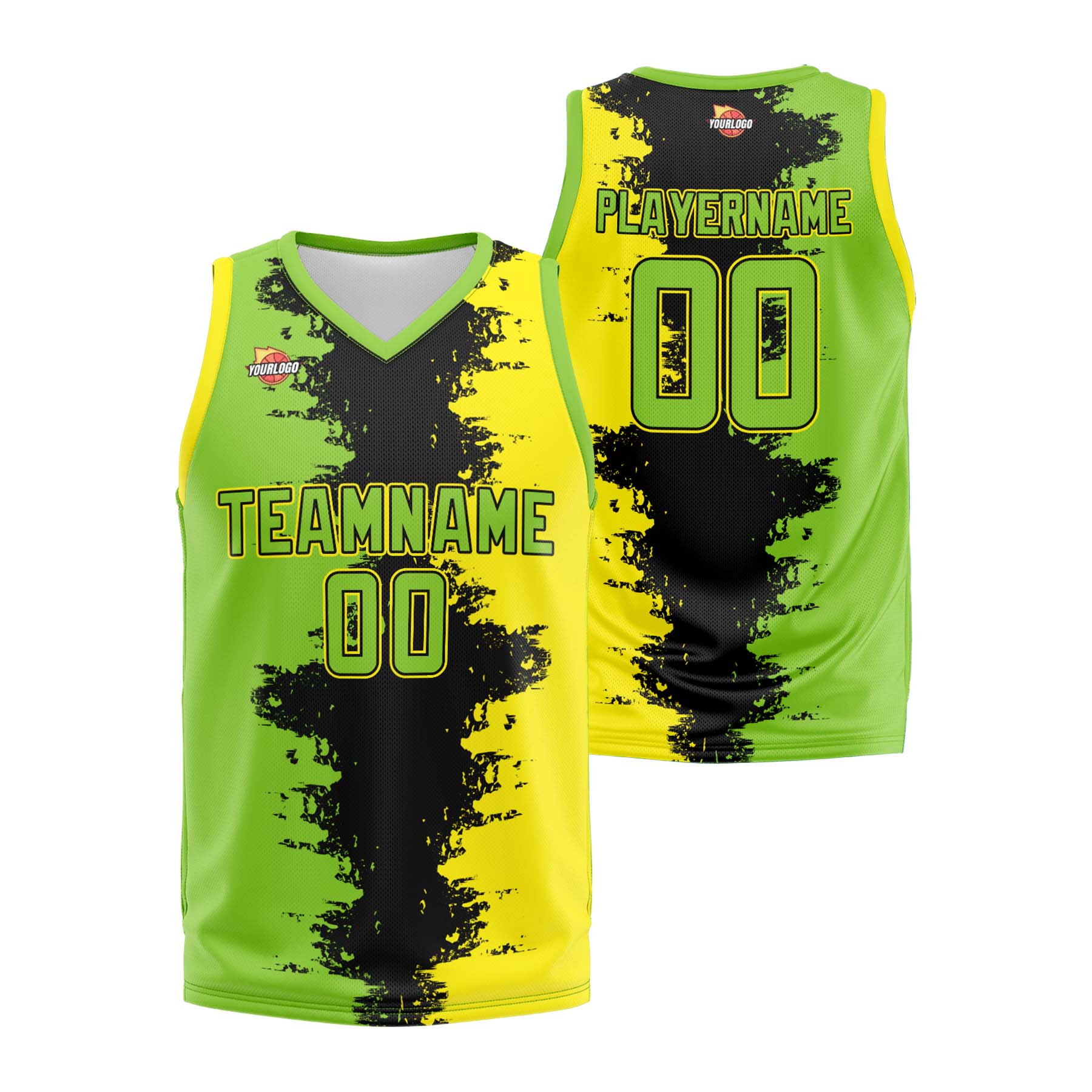 Custom Lime Green Yellow Sports Uniform Basketball Jersey