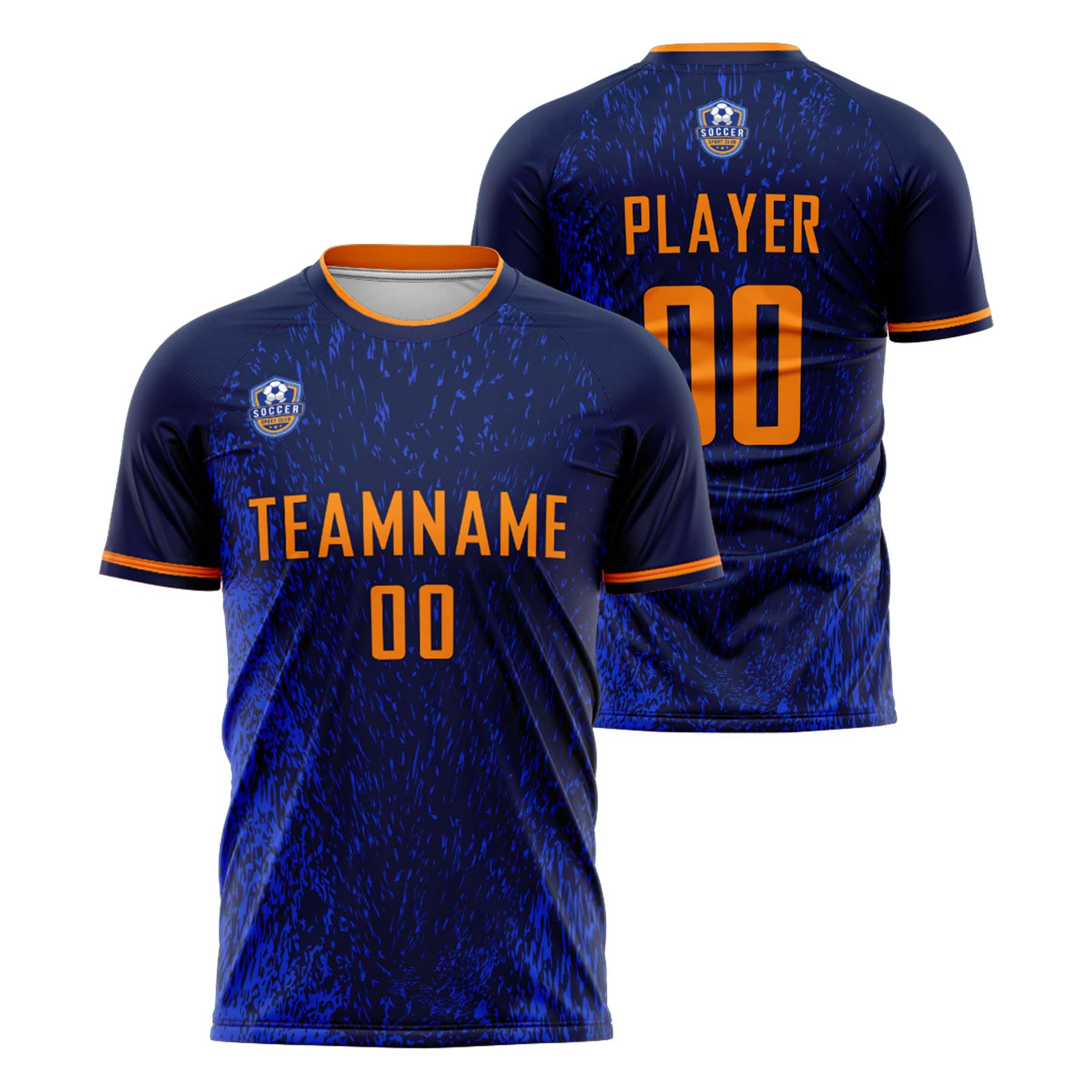 Custom Navy Orange Classic Soccer Training Sets Jersey For Adults/Kids
