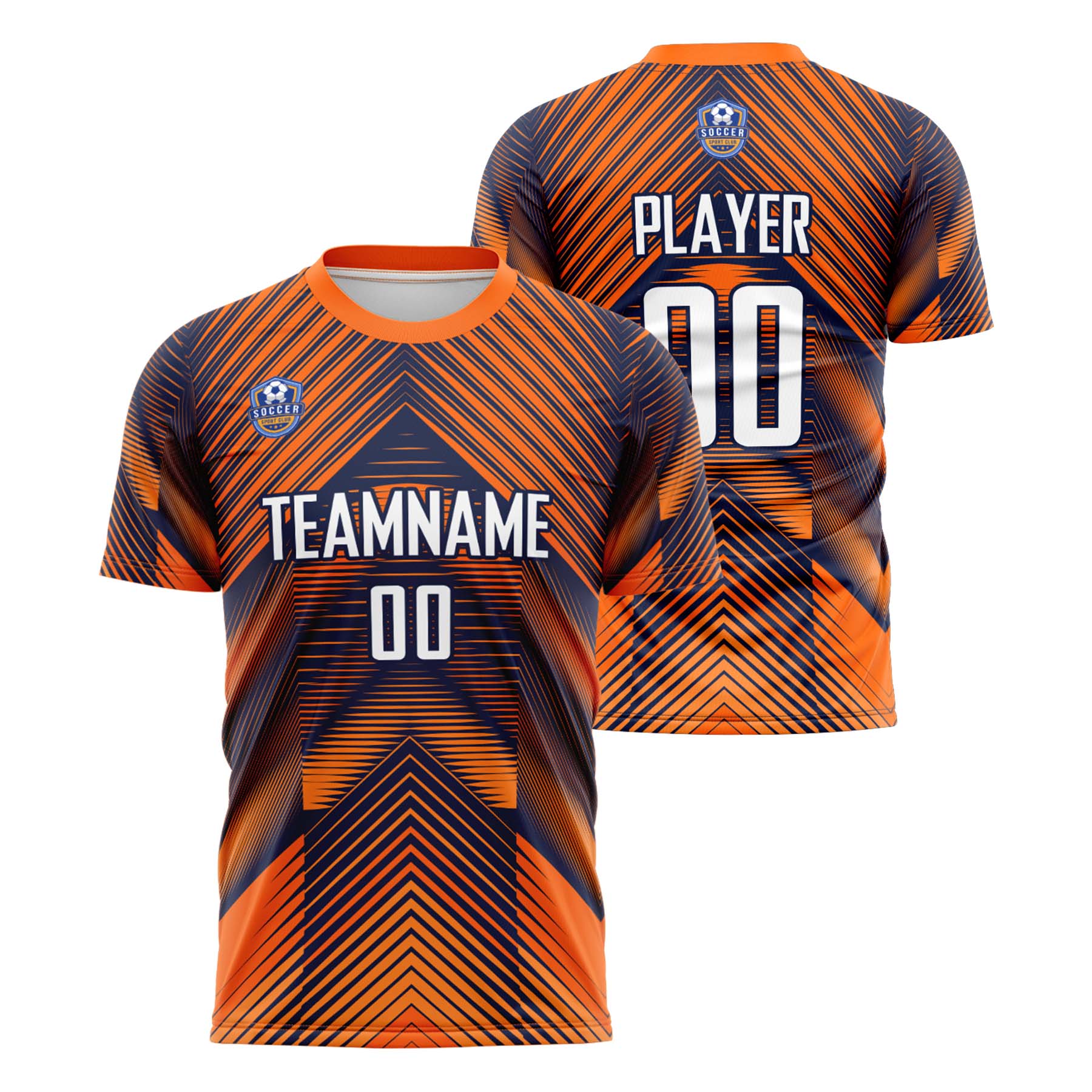 Custom Orange Navy Classic Soccer Training Sets Jersey For Adults/Kids