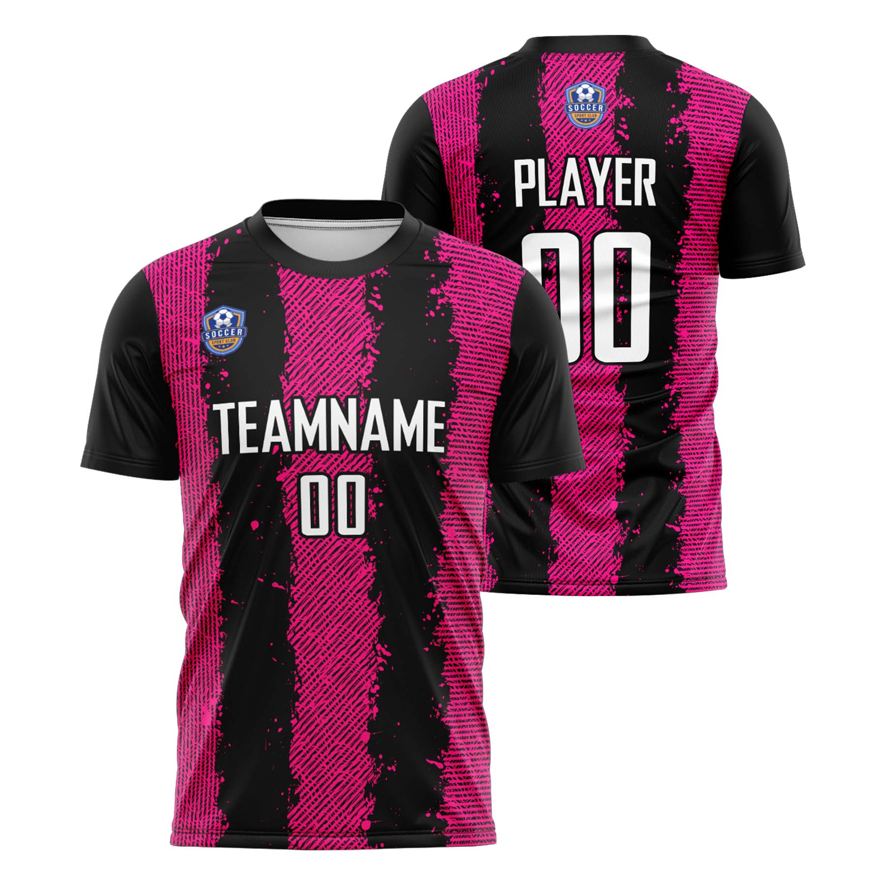 Custom Black Pink Classic Soccer Training Sets Jersey For Adults/Kids