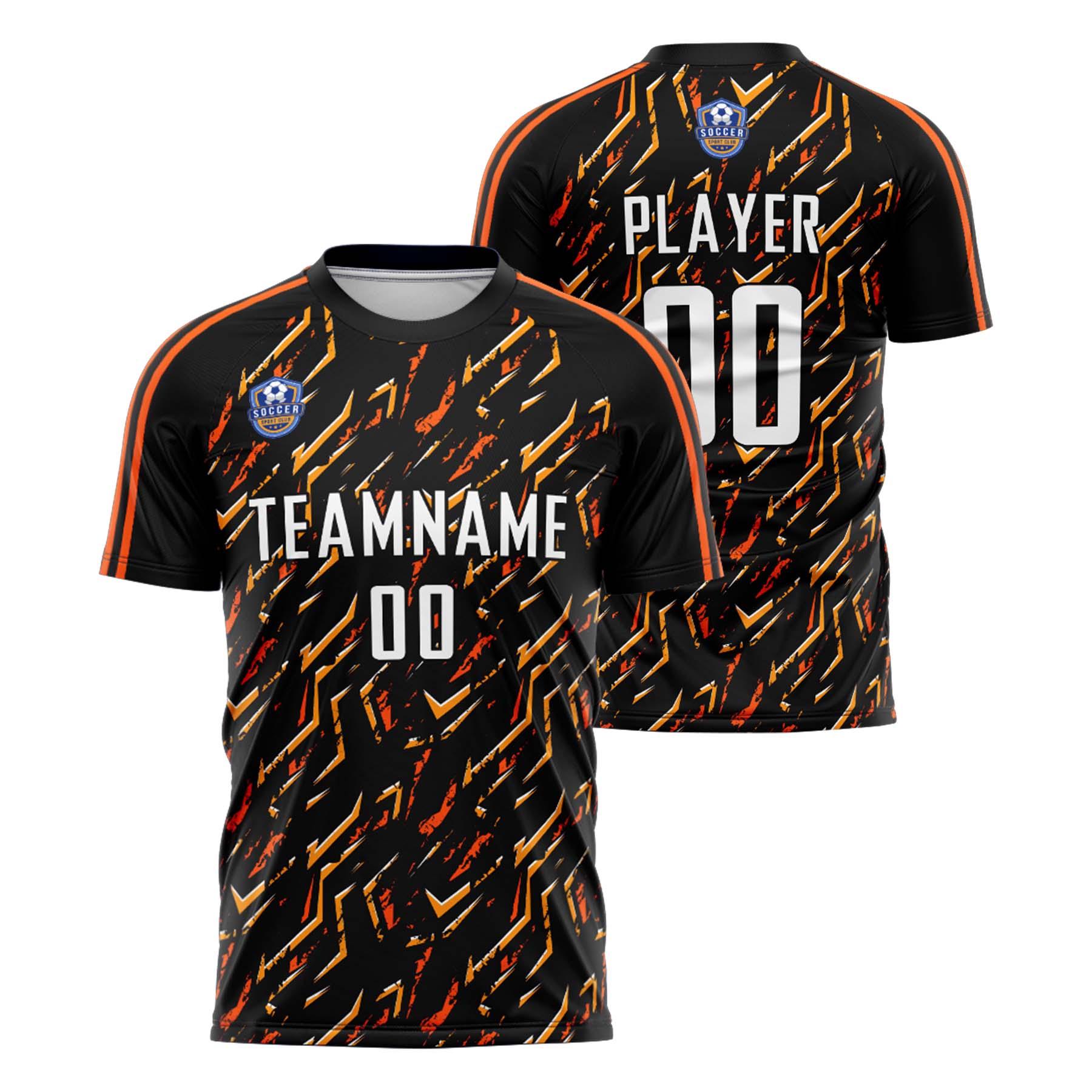 Custom Black Orange Classic Soccer Training Sets Jersey For Adults/Kids