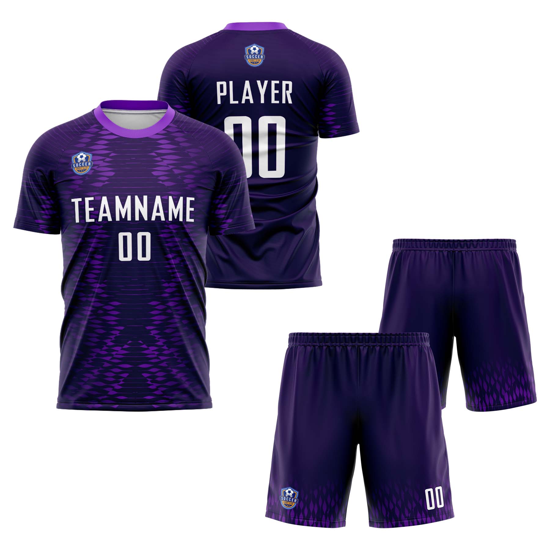 Custom Purple White Classic Soccer Training Sets Jersey For Adults/Kids