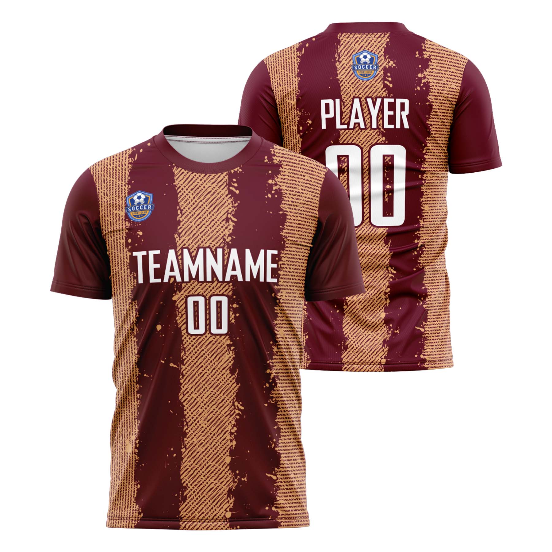 Custom Burgundy Fawn Classic Soccer Training Sets Jersey For Adults/Kids