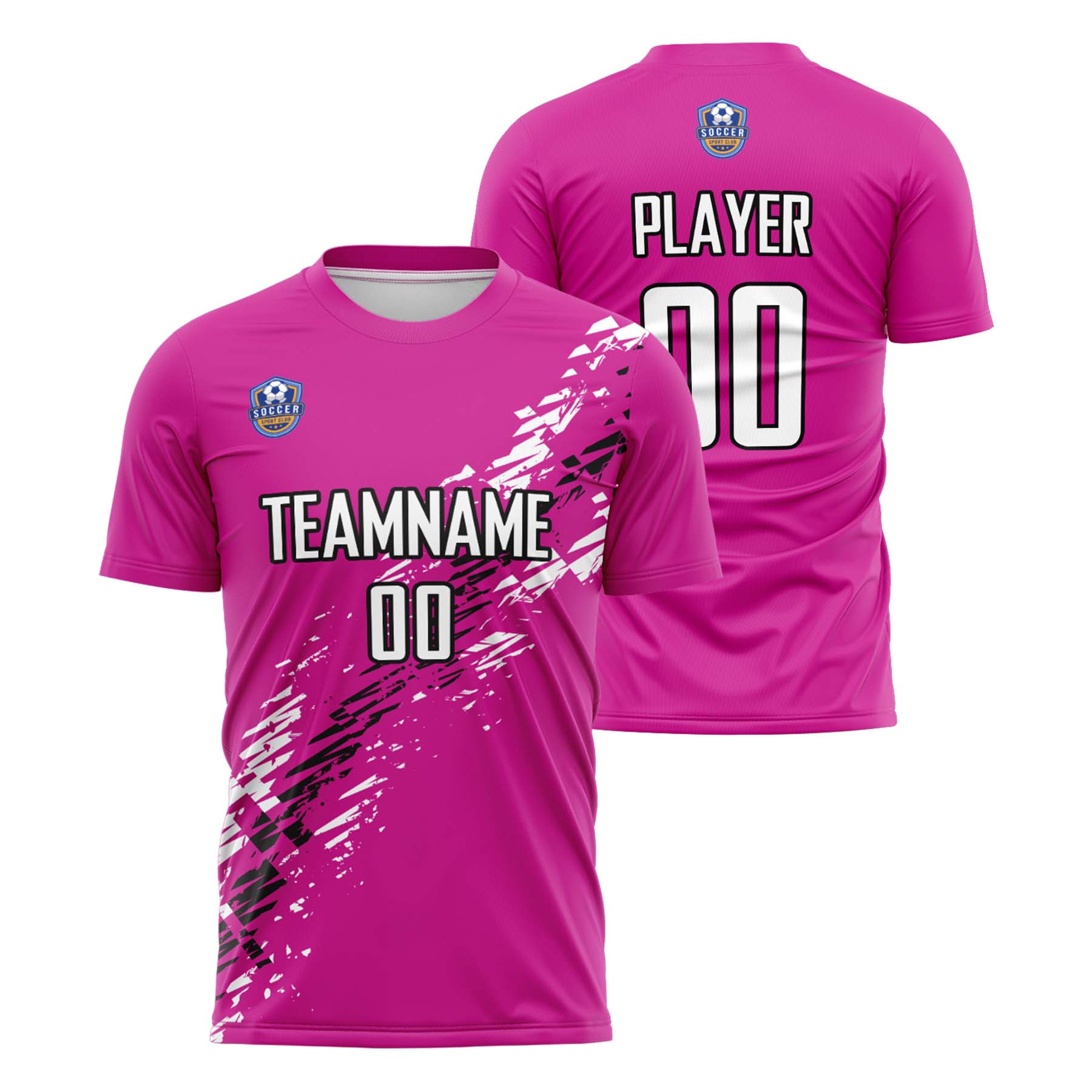 Custom Pink Black Classic Soccer Training Sets Jersey For Adults/Kids