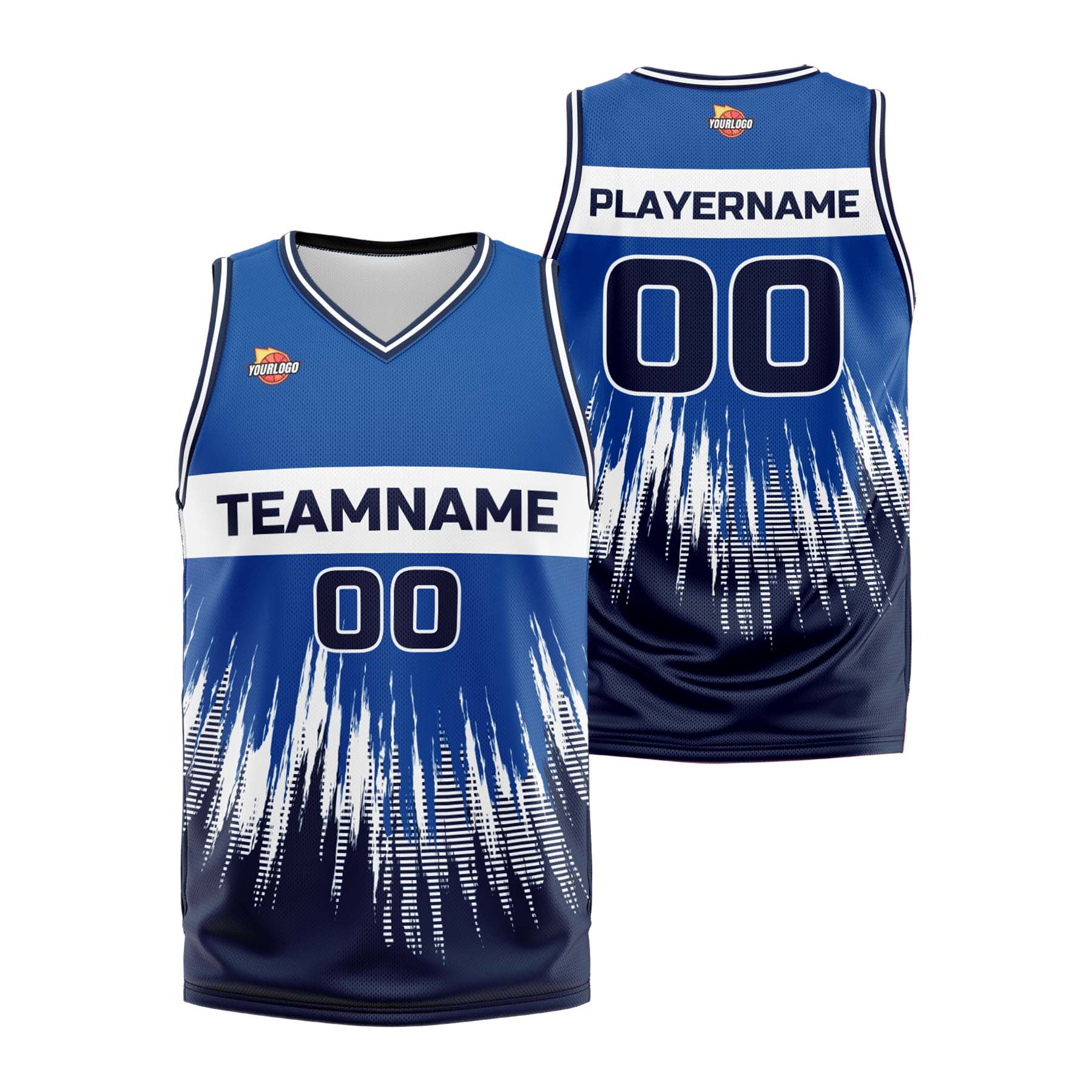 Custom Blue Navy Fashion Sports Uniform Basketball Jersey