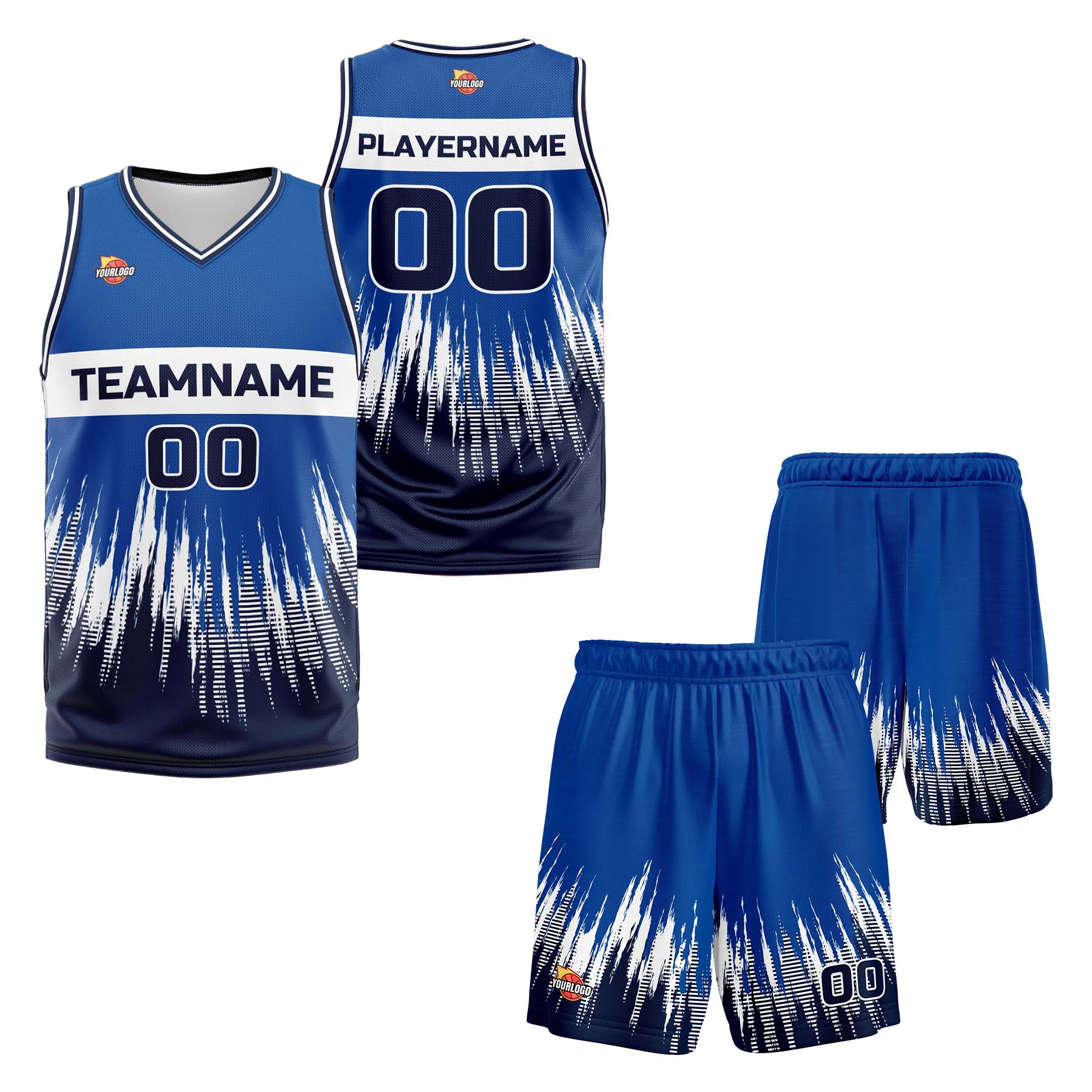 Custom Blue Navy Fashion Sports Uniform Basketball Jersey