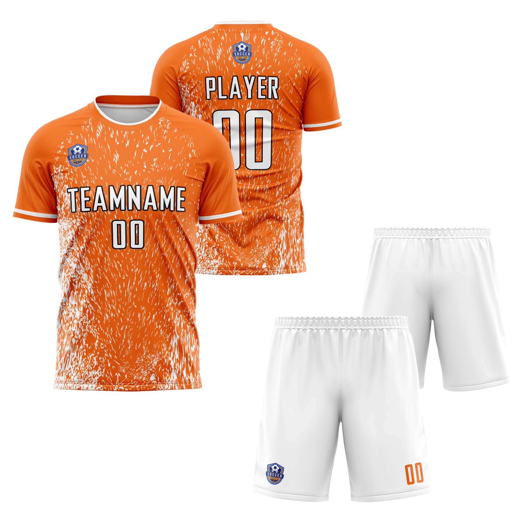 Custom Orange White Classic Soccer Training Sets Jersey For Adults/Kids