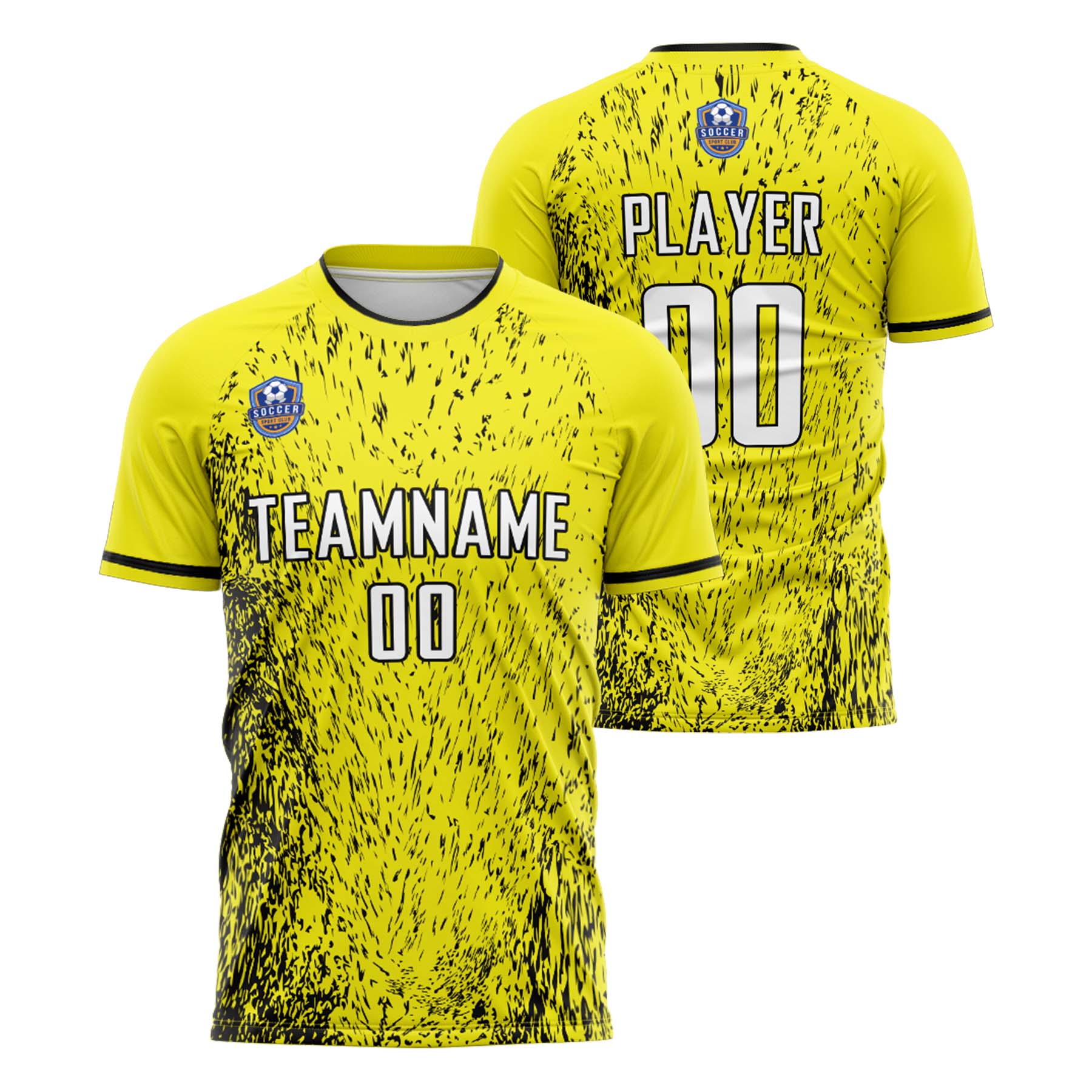 Custom Yellow Black Classic Soccer Training Sets Jersey For Adults/Kids