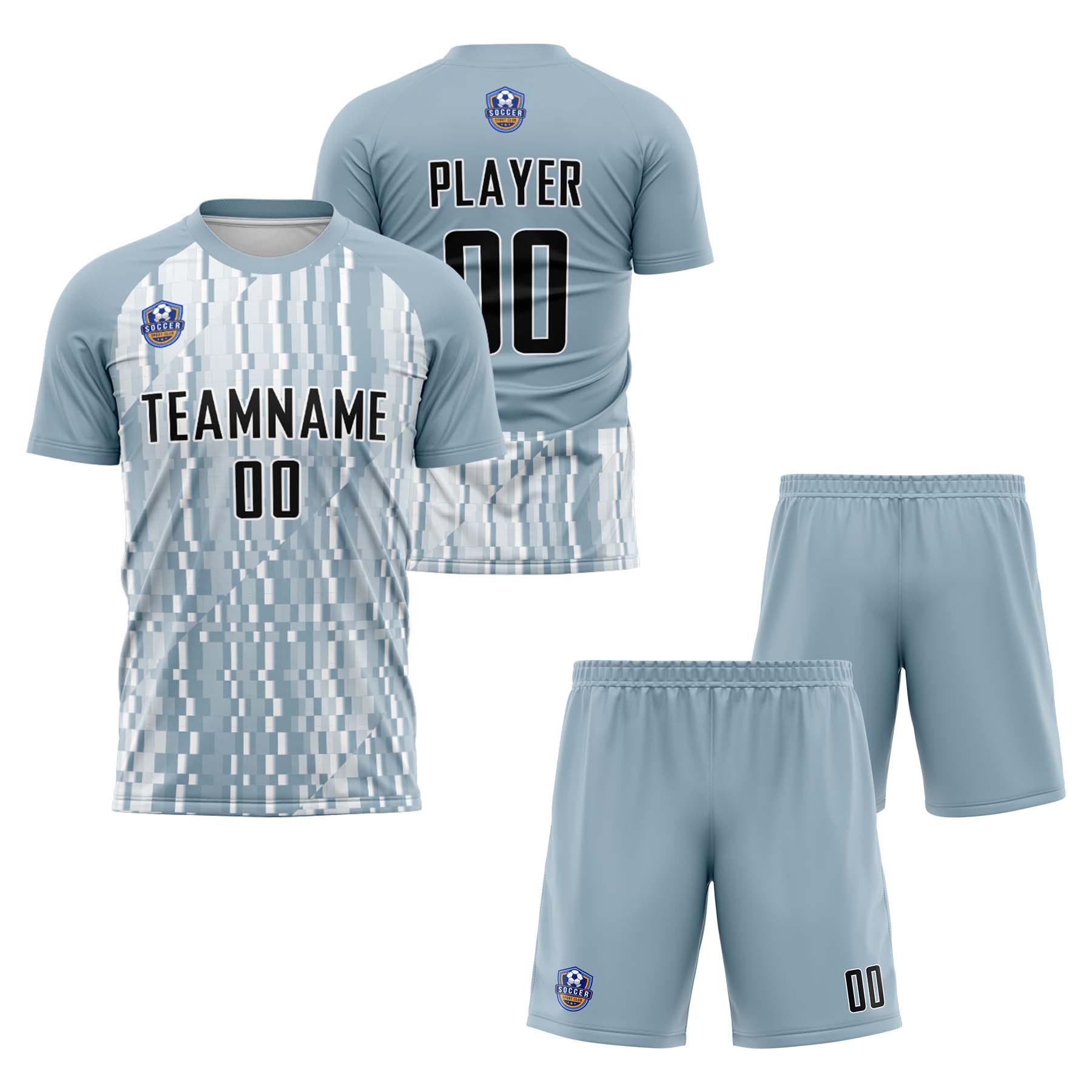 Custom Gray White Classic Soccer Training Sets Jersey For Adults/Kids