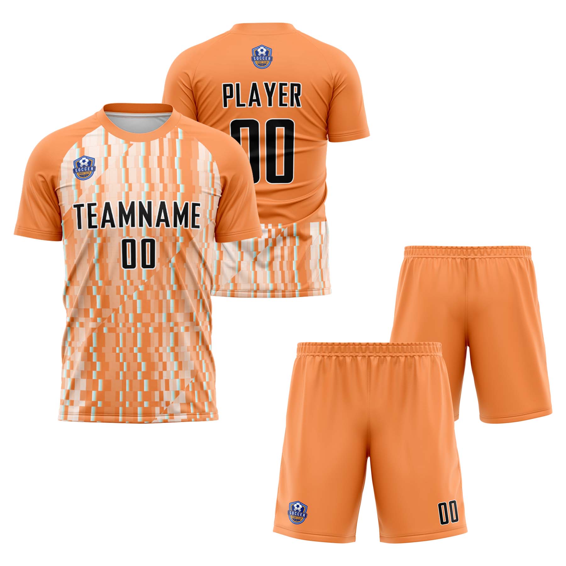 Custom Orange Black Classic Soccer Training Sets Jersey For Adults/Kids