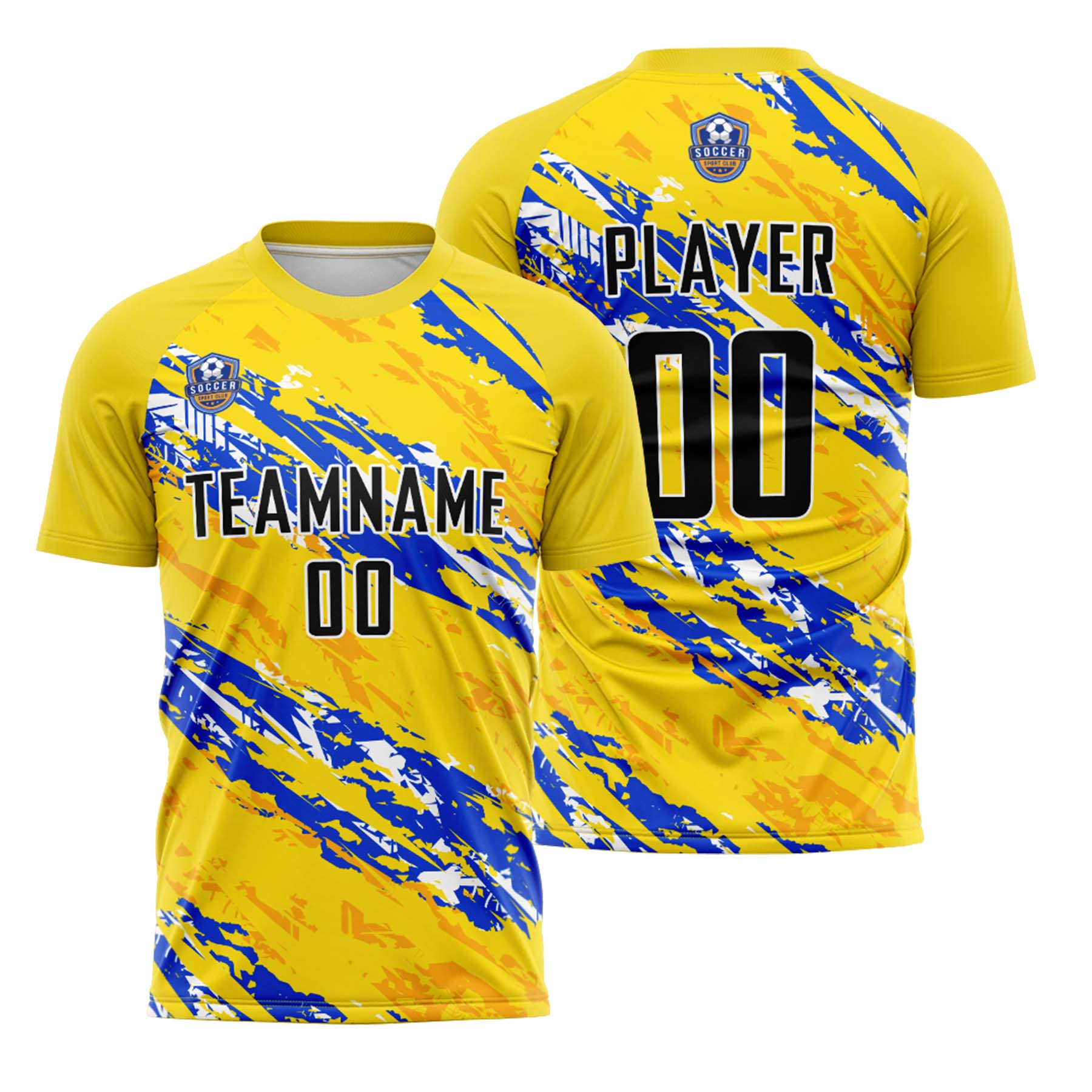 Custom Yellow Black Classic Soccer Training Sets Jersey For Adults/Kids